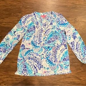 Lilly Pulitzer Printed Silk Elsa Top LIKE NEW